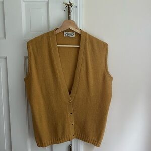 Vintage Mustard Irish Wool Sweater Vest